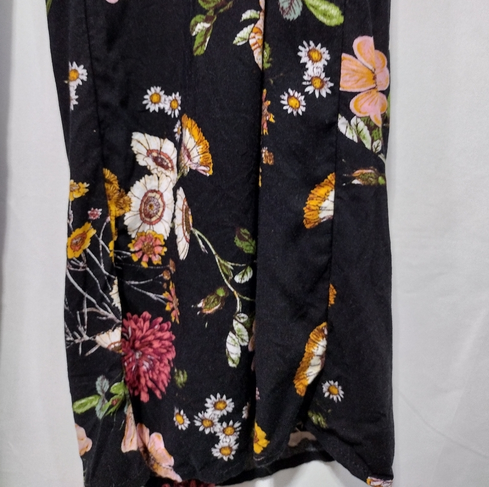 One 5 One Margery Floral Wide Leg Pant Women's L Multicolor Artsy Retro Boho - Picture 5 of 11